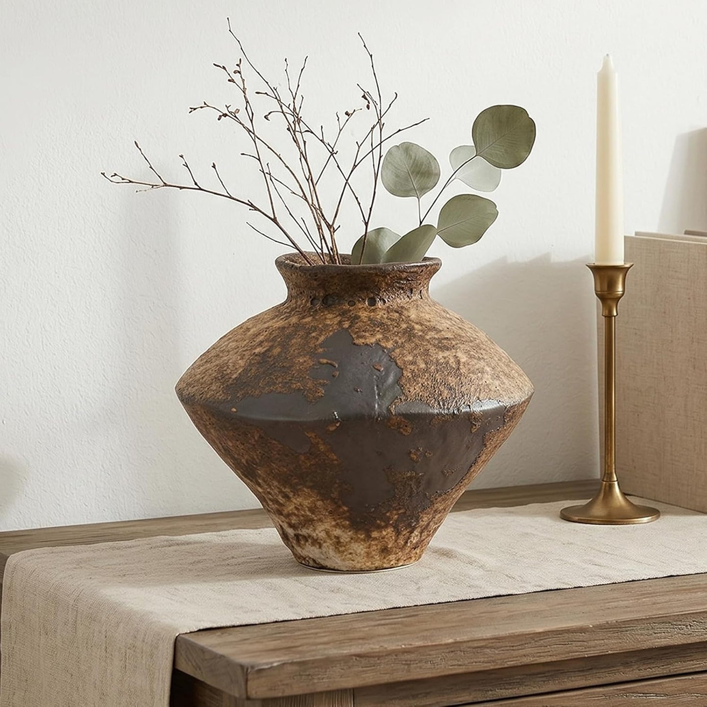 🌿🏡 Farmhouse Terracotta Vase – Rustic Home Décor Accent ✨