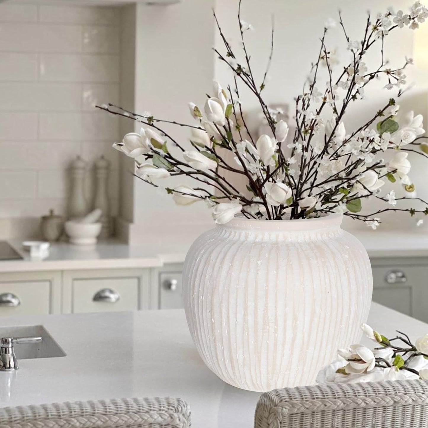 🌿✨ Minimalist Distressed Decorative Bowl – Modern Farmhouse Centerpiece 🏡