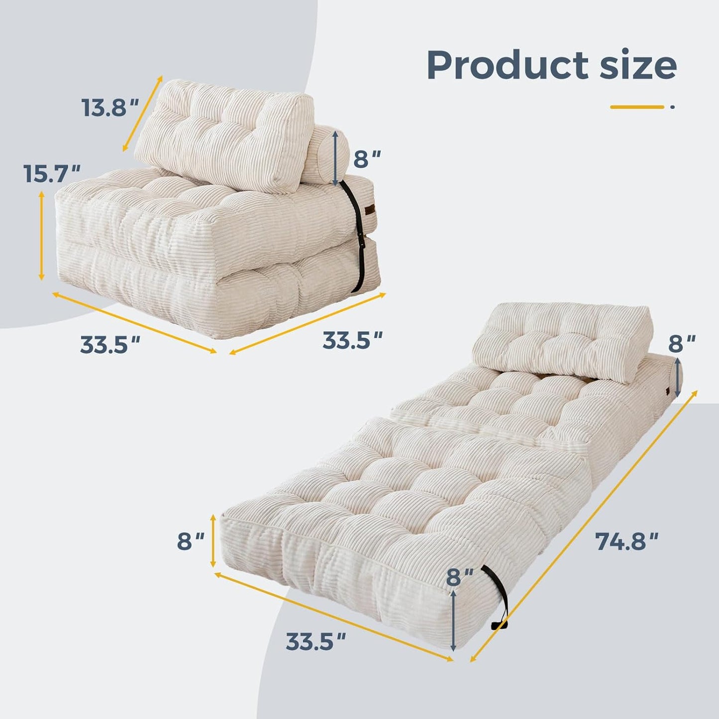 🛏️✨ Foldable Convertible Mattress – Portable Comfort Anywhere 🌿