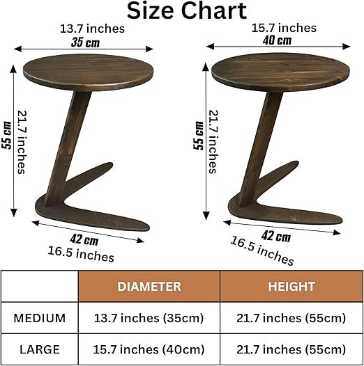 🪵✨ C-Shaped Side Table – Handmade Wooden Sofa Snack Table 🌿