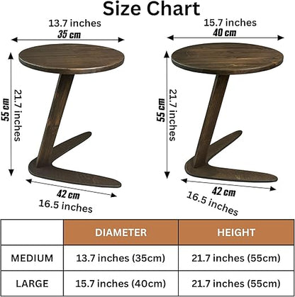 🪵✨ C-Shaped Side Table – Handmade Wooden Sofa Snack Table 🌿