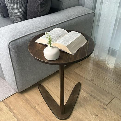 🪵✨ C-Shaped Side Table – Handmade Wooden Sofa Snack Table 🌿