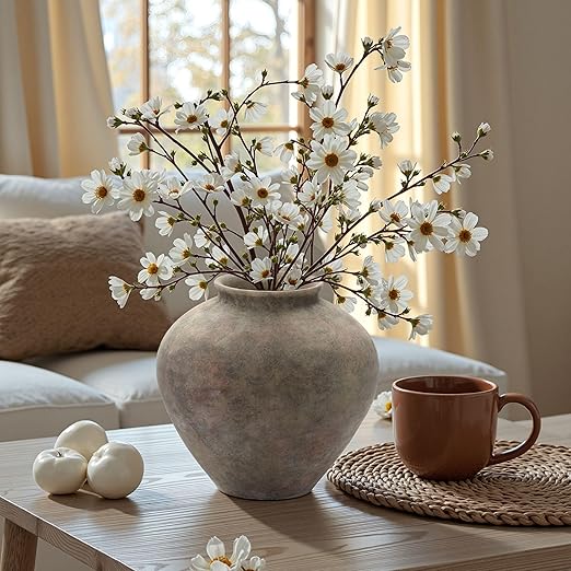 🌿 Terracotta Ceramic Vase – Farmhouse Rustic Decor 🏡✨