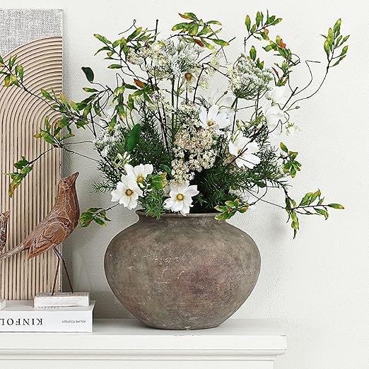 🌿 Terracotta Ceramic Vase – Farmhouse Rustic Decor 🏡✨