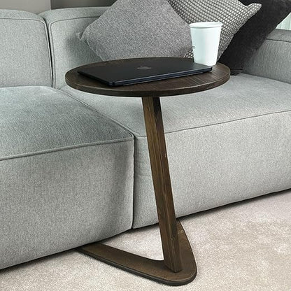🪵✨ C-Shaped Side Table – Handmade Wooden Sofa Snack Table 🌿
